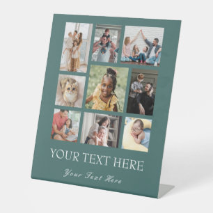 9 Foto Collage Family Pedestal-Zeichen Sockelschild