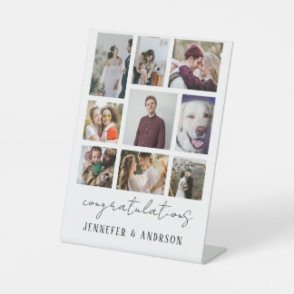 9 Foto Collage Family Pedestal-Zeichen Sockelschild