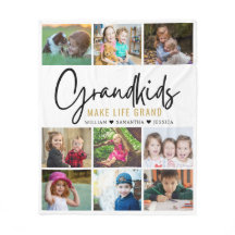 9 Foto Collage Grandkids machen lebensgroßes Zitat