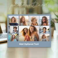 9 Foto-Collage Optionaler Text -- Blau Weiß