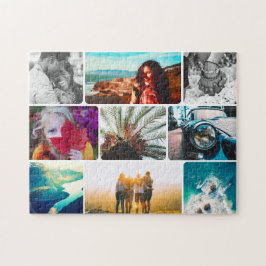 9 Foto Collage Puzzle in weißem Rahmen