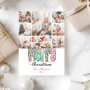 9 Foto Farbige Retro Fröhliche Weihnachten