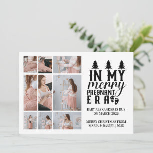 9 Foto in meiner frohen Schwangerschaft Weihnachte Feiertagskarte