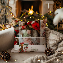 9 Foto Kariert Erstes Weihnachtsfest Kissen