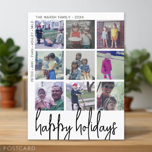 9 Foto Offset - Happy Holidays Black and White - Feiertagspostkarte