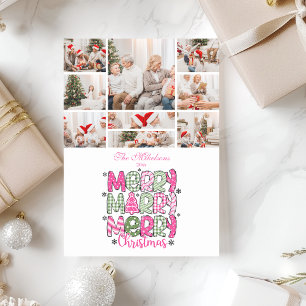 9 Foto Pink Grün Frohe Weihnachten Feiertag