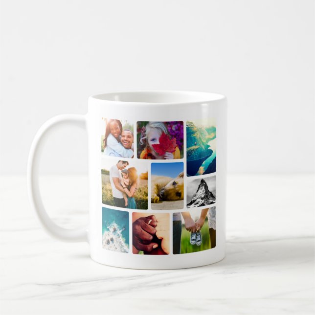 9 Foto Rounded Collage Tasse (Links)
