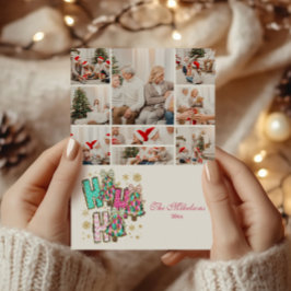9 Foto Whimsical Ho Ho Weihnachtsfamilie Feiertagskarte