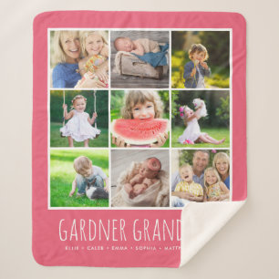 9 FotoCollage mit benutzerdefinierten Grandkids-Na Sherpadecke