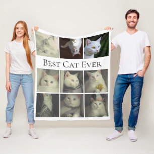 9 FotoCollage Personalisiert Beste Katze je Fleecedecke