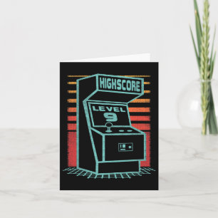 9. Geburtstag 9 Jahre alter Retro Gamer Level Up U Karte