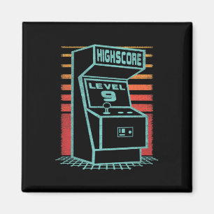 9. Geburtstag 9 Jahre alter Retro Gamer Level Up U Magnet
