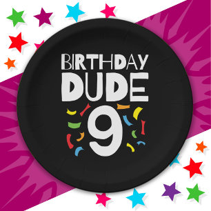 9. Geburtstag 9 Jahre Junge Party Geburtstag Typ 9 Pappteller