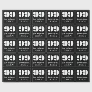 9. Geburtstag: Art Deco  Look "99" & Name Geschenkpapier