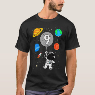 9. Geburtstag Astronaut Weltraumplaneten Ballon T-Shirt