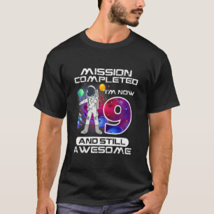 9. Geburtstag Astronautenraum 9 Jahre alt Tag 1 T-Shirt