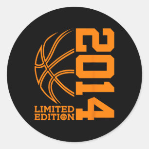 9. GEBURTSTAG BASKETBALL LIMITED EDITION 2014 RUNDER AUFKLEBER