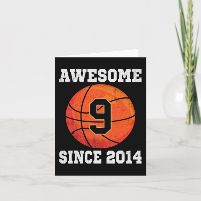 9. Geburtstag Basketball Lover 9 Jahre Vintag Karte (Vorderseite)
