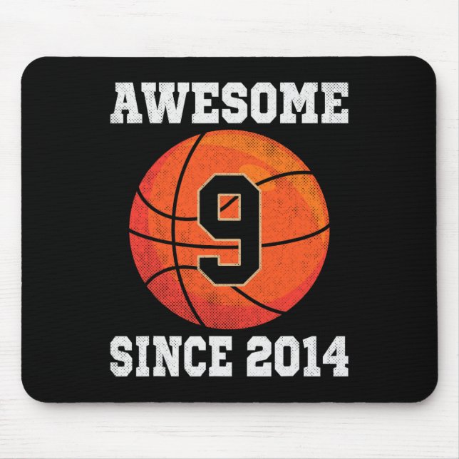 9. Geburtstag Basketball Lover 9 Jahre Vintag Mousepad (Vorne)