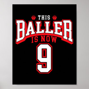 9. Geburtstag Basketball mehr als 9 Jahre alter Ta Poster