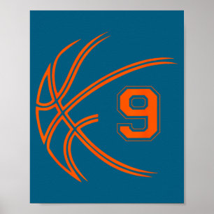 9. Geburtstag Basketball Neun 9 Jahre alte Jungen  Poster