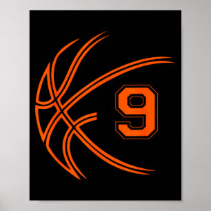 9. Geburtstag Basketball Neun 9 Jahre alte Jungen Poster