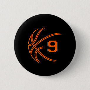9. Geburtstag Basketball Neun 9 Jahre Jungen Kinde Button
