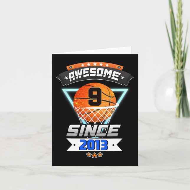 9. Geburtstag Basketball Spieler 9 Jahre alter Jun Karte (Vorderseite)