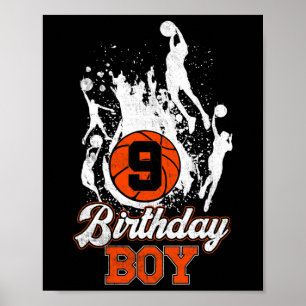 9. Geburtstag Basketball Thema Geburtstag Junge 9Y Poster