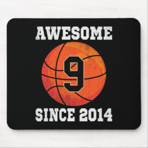 9. Geburtstag Basketballliebhaber 9 Jahre Alt Vint Mousepad