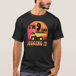 9. Geburtstag Bauwagen Kinder ich bin 9 & Diggi T-Shirt