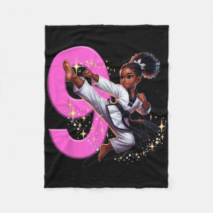 9. Geburtstag Black Girl Martial Arts Party Taekwo Fleecedecke