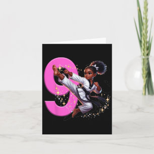 9. Geburtstag Black Girl Martial Arts Party Taekwo Karte