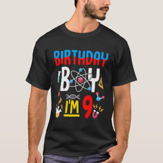 9. Geburtstag Boy Girls Science Thema 9 Jahre alt  T-Shirt