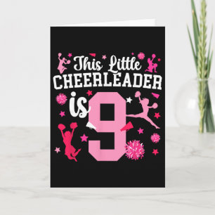 9. Geburtstag Cheer Girl Neunjährige Cheerleaderin Karte