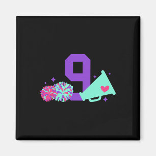 9. Geburtstag Cheer Girl Neunjährige Cheerleaderin Magnet