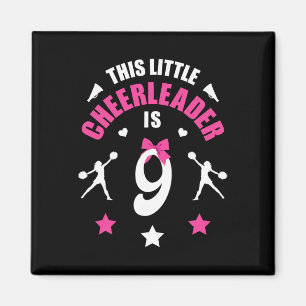 9. Geburtstag Cheerleader Mädchen T-Shirt 9 Jahre Magnet