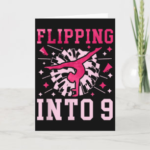 9. Geburtstag Cheerleading Mädchen Neun Jahre alt Karte