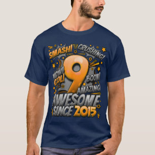9. Geburtstag Comic-Stil Toll seit 2015 9 Jahre T-Shirt