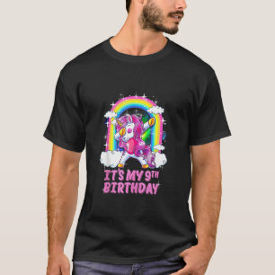 9. Geburtstag Dabbing Einhorn Geburtstagsparty Gir T-Shirt