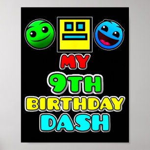 9. Geburtstag Dash Videospiel Thema Kinderparty Poster