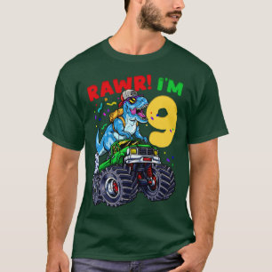 9. Geburtstag Dinosaur TRex Monster Truck T-Shirt