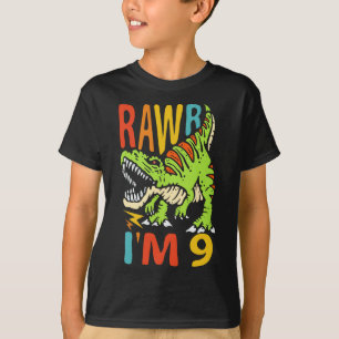 9. Geburtstag Dinosaurier T Rex Rawr Ich bin 9 für T-Shirt