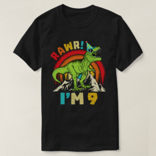 9. Geburtstag Dinosaurier T Rex Rawr Ich bin 9 für T-Shirt