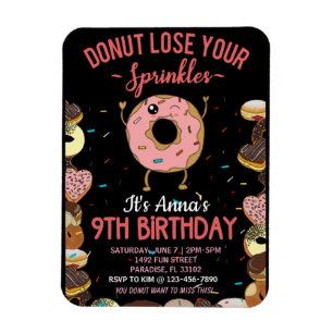 9. Geburtstag Donut Verlieren Sie Ihre Sprinkles G Magnet