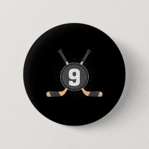 9. Geburtstag Eishockey 9 Jahre alt Thema Birthda Button