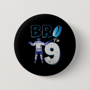 9. Geburtstag Eishockey Junge 9 Jahre alt Hockey s Button