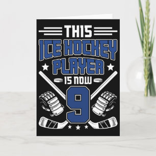 9. Geburtstag Eishockey Junge Neunjähriger Eishock Karte