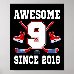 9. Geburtstag Eishockey Thema Awesome Seit Poster