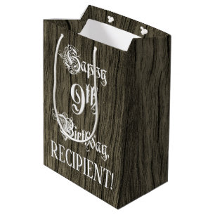 9. Geburtstag: Extravagant, Imitate Holzaussehen + Mittlere Geschenktüte